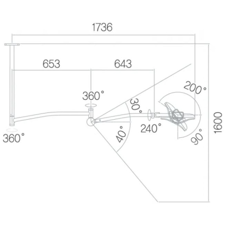 Lampa zabiegowo-operacyjna bezcieniowa S200C sufitowa